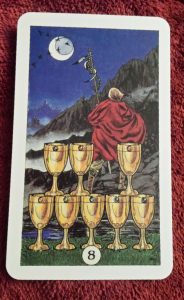 photo of the 8 of cups from the Robin Wood tarot deck