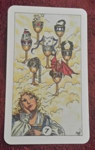 Photo of the 7 of Cups from the Robin Wood tarot