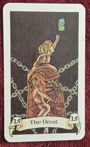 Photo of The Devil card from the Robbin Wood tarot