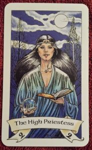 Photo of the High Priestess from the Robin Wood tarot