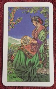 photo of the Queen of Pentacles from the Robin Wood tarot