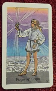 Photo of Page of Cups from Robin Wood tarot